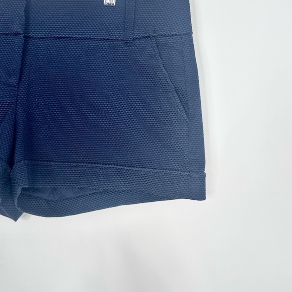 Maurices Navy Blue Lo Rise Textured‎ Shorts Size 9/10 faux cuff - Picture 2 of 8